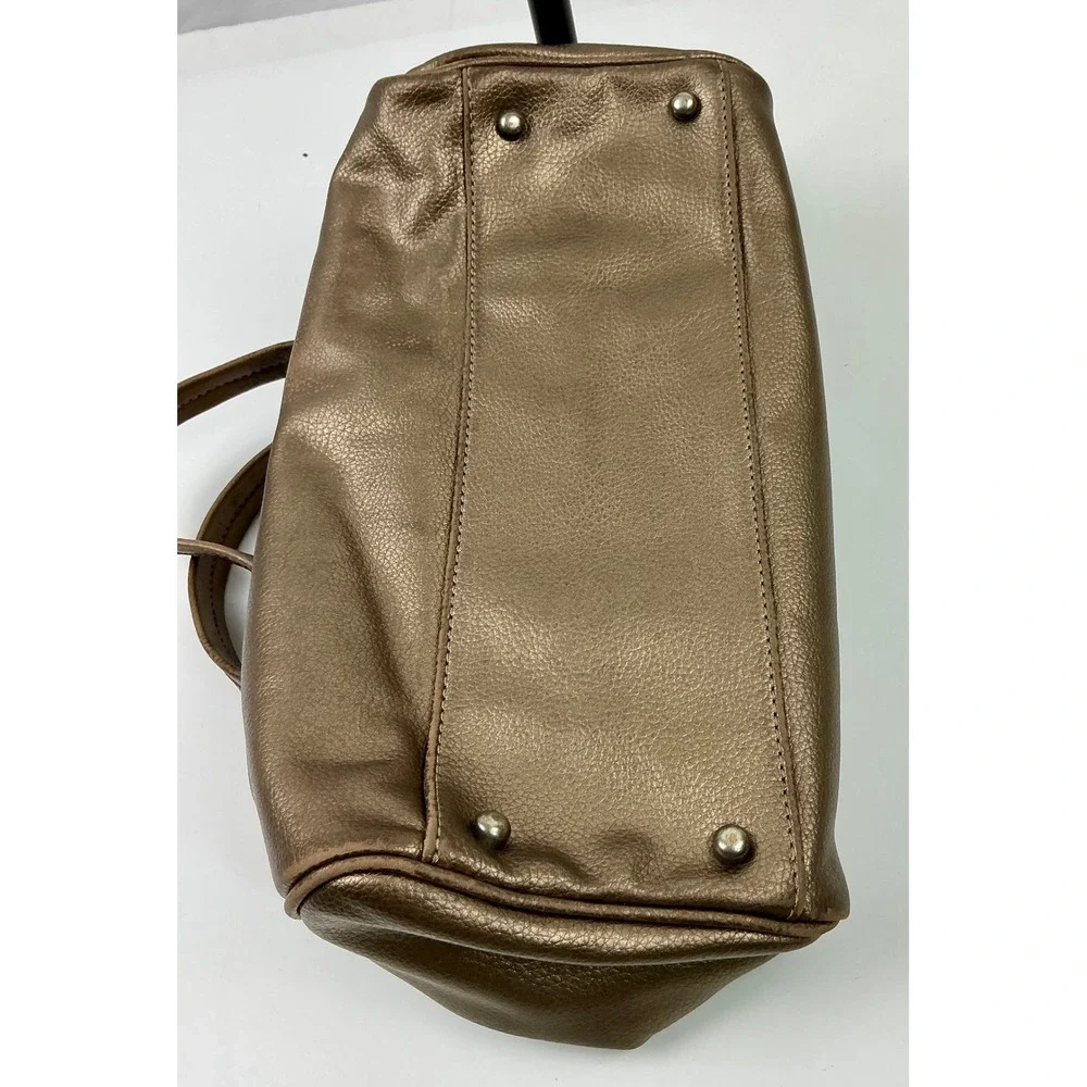 Tommy Hilfiger Bronze Metallic Satchel Purse Shoulder Bag Handbag Y2K /2000s Era
